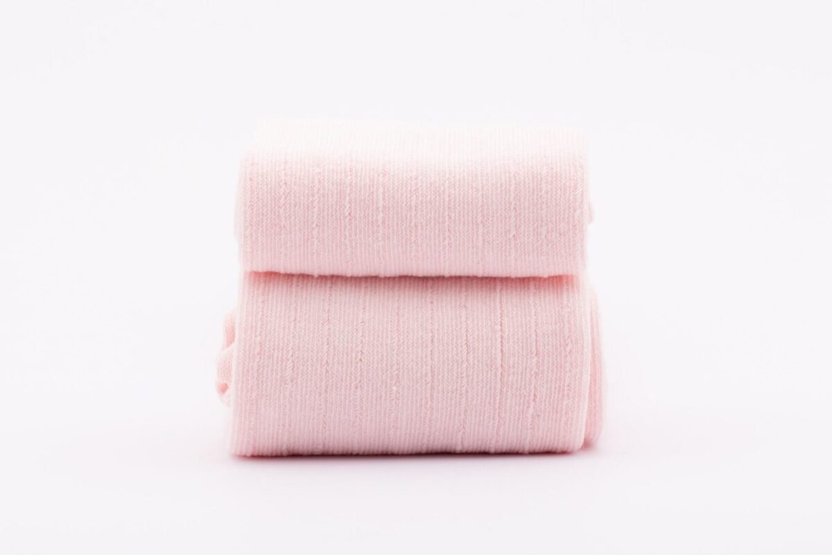 Leotardos Acanalados De Algodón -Rosa