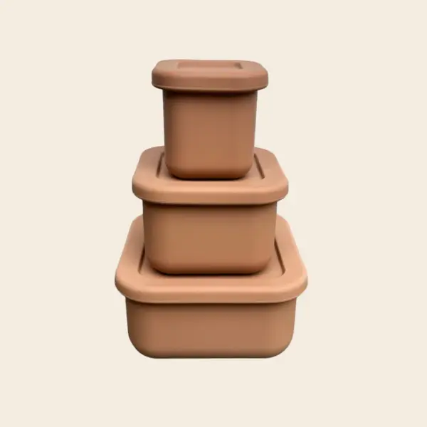 Mini Bento Box Silicona Set x 3 - Camel
