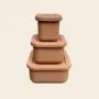 Mini Bento Box Silicona Set x 3 - Camel