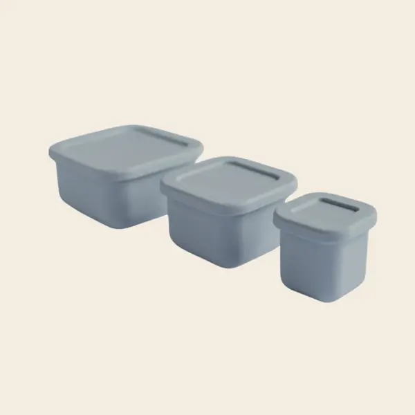 Mini Bento Box Silicona Set x 3 - Light Grey