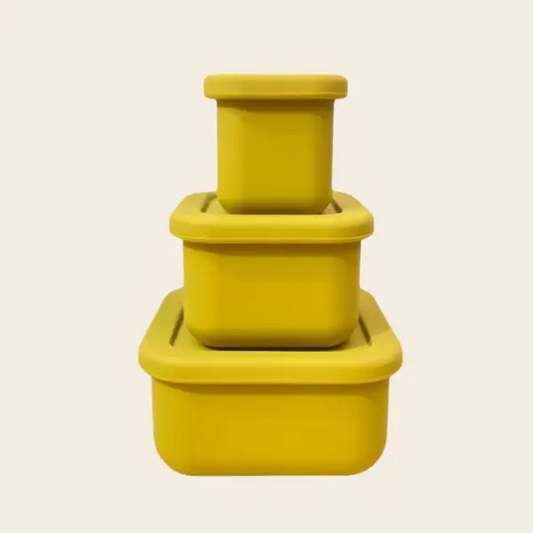 Mini Bento Box Silicona Set x 3 - Mustard