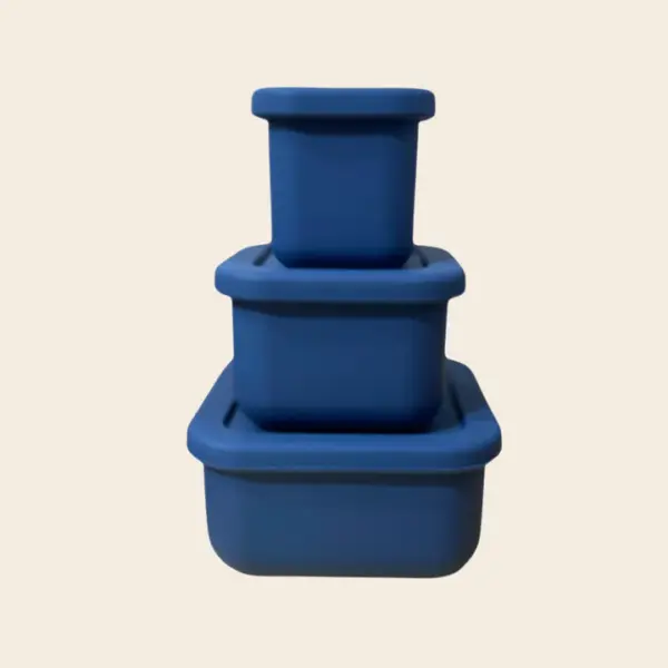 Mini Bento Box Silicona Set x 3 - Navy Blue