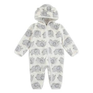 Pijama Niño Bebé Jacquard - Off White / Gris