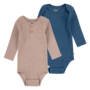 Body Niño Bebé Manga Larga 2 Pack - Azul / Beige - 3M