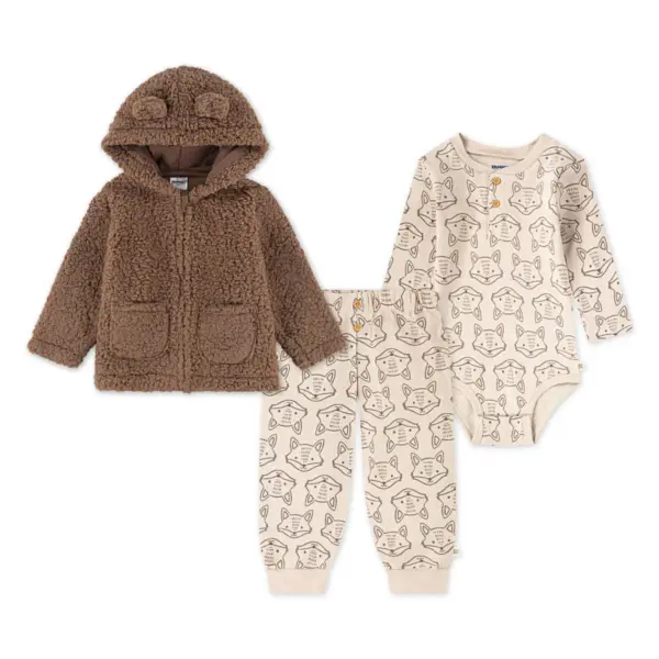 Conjunto Niño Bebé Sherpa JKT 3 Set - Marrón / Beige