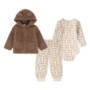 Conjunto Niño Bebé Sherpa JKT 3 Set - Marrón / Beige - 12M