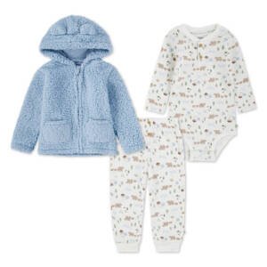 Conjunto Niño Bebé Sherpa JKT 3 Set - Celeste / Beige