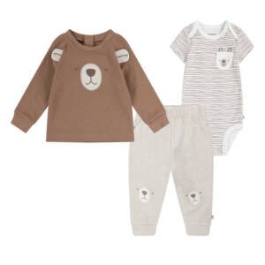 Conjunto Niño Bebé Playwear 3 Set - Marrón / Beige