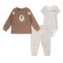 Conjunto Niño Bebé Playwear 3 Set - Marrón / Beige - 12M