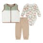 Conjunto Niño Bebé Pantalón y Chaleco 3 Set - Off White / Beige - 12M