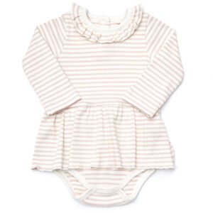 Body Faldita Rib - Perla / Rayas Rosa