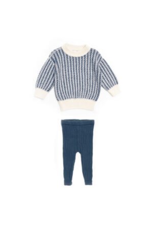 Set Sweater Zigzag + Leggin - Azul