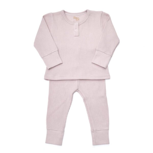 Set Top + Pantalón Waffle - Lila