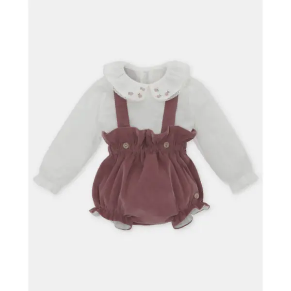 Conjunto Blusa Braga Niña Plum