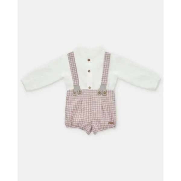 Conjunto Camisa Bombacho Niño Plum