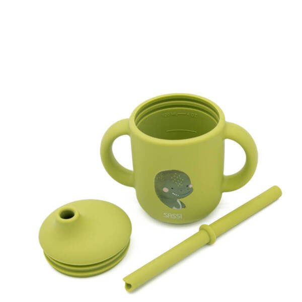 Vaso de Silicona con Pajita de Cracky el Dinosaurio - Imagen 2