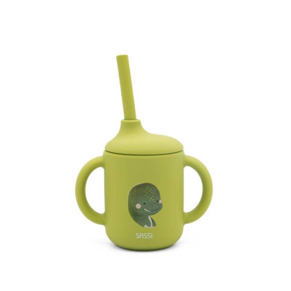 Vaso de Silicona con Pajita de Cracky el Dinosaurio