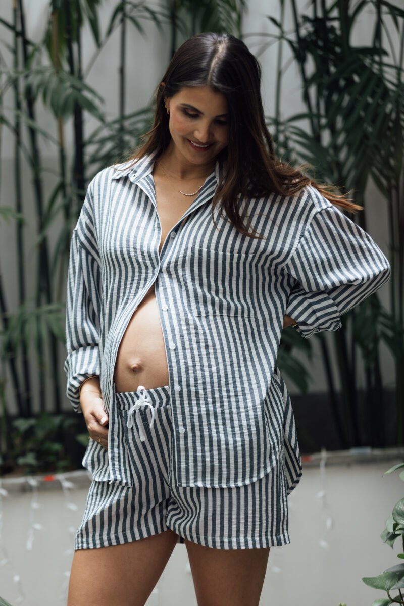 Camisa Over - Rayas Azul