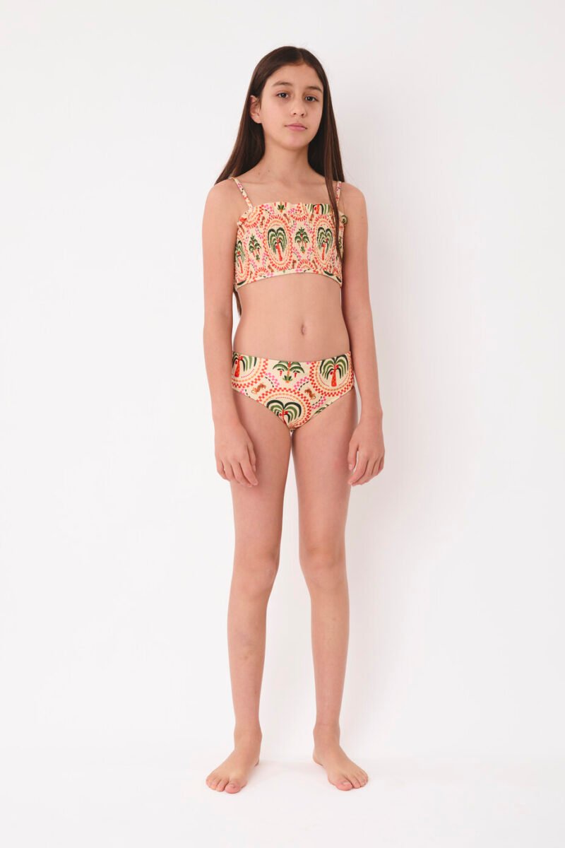 Bikini High SM con Top Arrugado - Palmeras