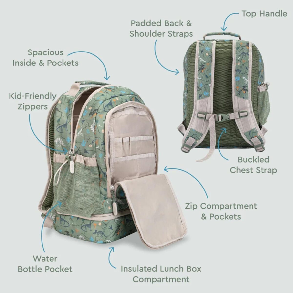 Mochila Bentgo Kids 2 en 1 - Dino Fósil - Imagen 3
