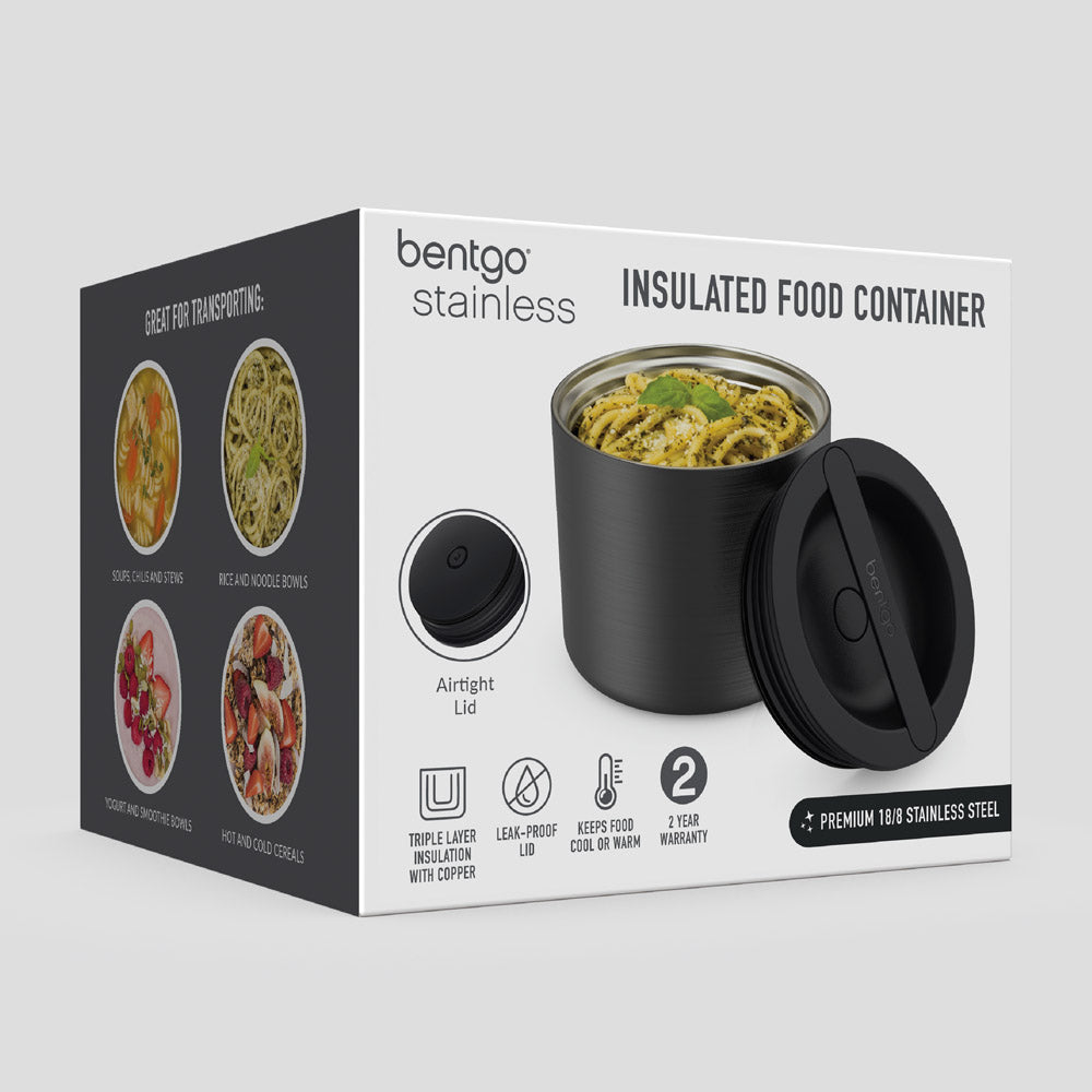 Contenedor de Alimentos de Acero Inoxidable Bentgo - Negro - Imagen 4