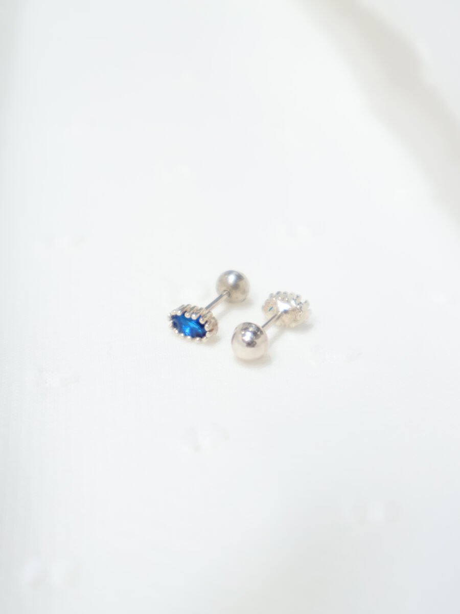 Arete Plata Calado con Circon - Azul - Imagen 3