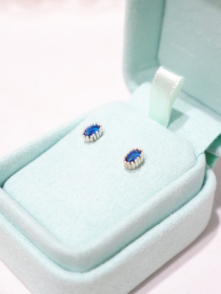 Arete Plata Calado con Circon - Azul - Imagen 2