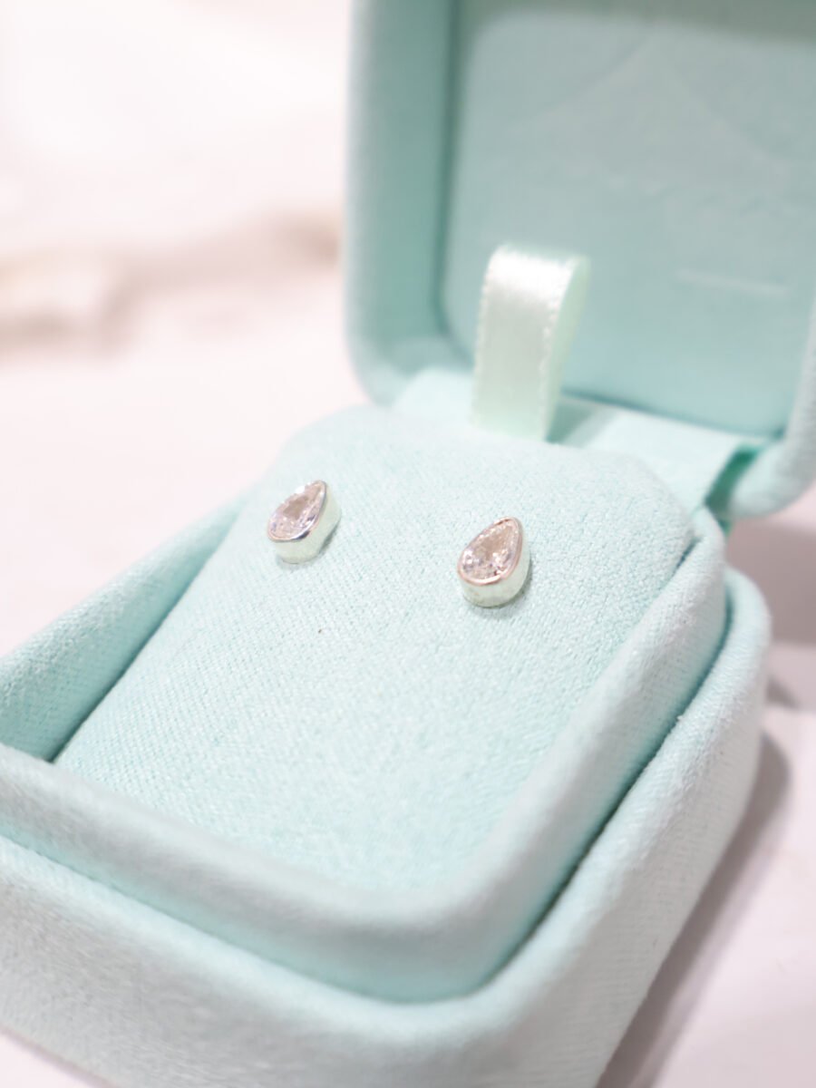 Arete Plata Gotita - Circon Blanco - Imagen 2