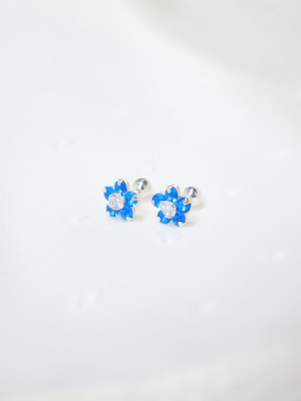 Arete Plata For Circones - Azul Blanco