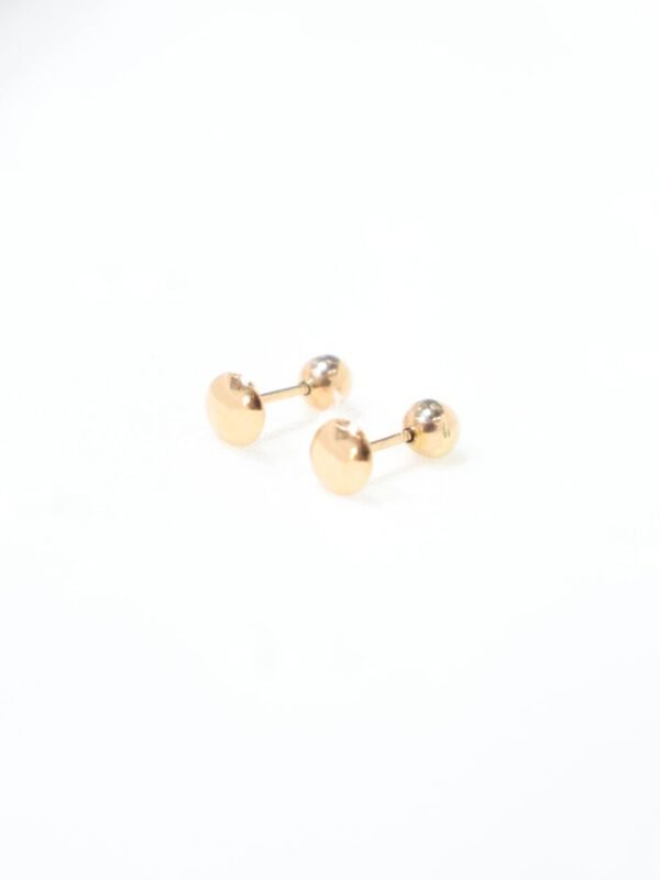 Arete Abridor Lenteja + bombita Oro 18k