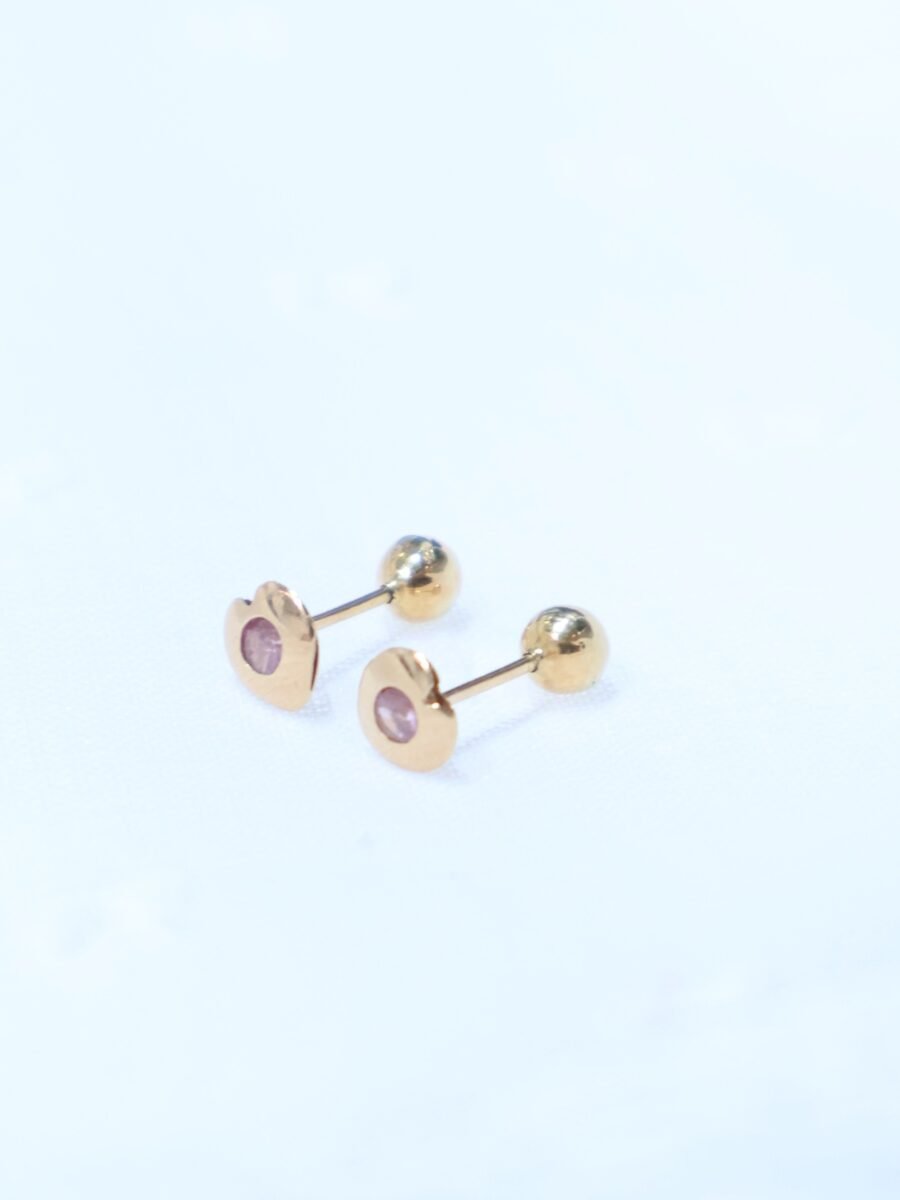 Arete Flor Circones con Perla - Rosa