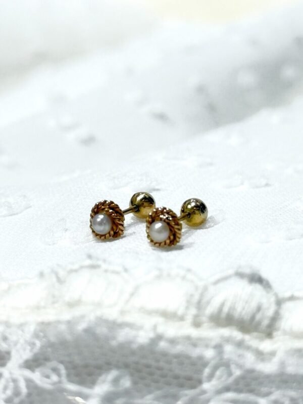 Abridor 18k  Perla Borde Oro Trenzado