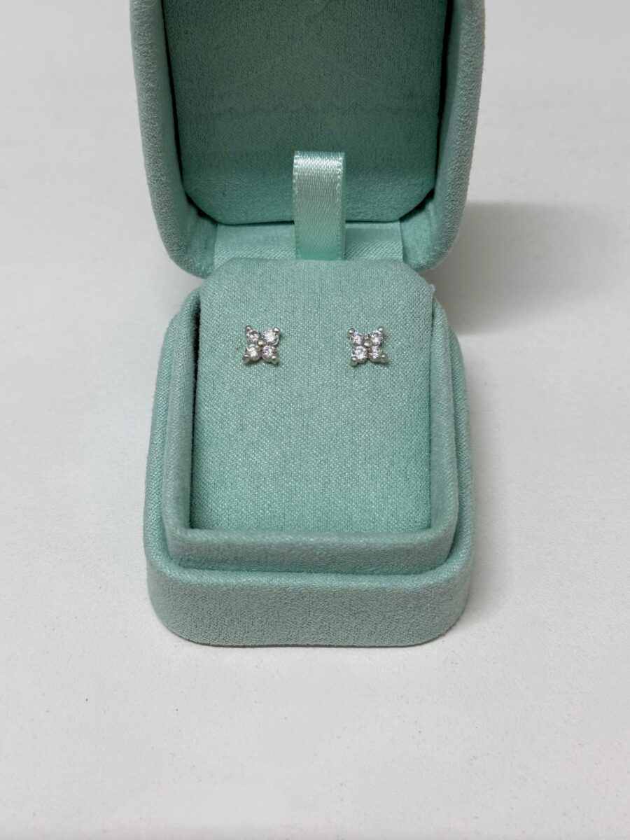 Arete Plata Flor Circones Pequeña - Blanca - Imagen 2