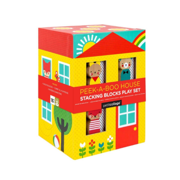 Peek-A-Boo House Stacking Blocks Play Set - Juego De Cubos Apilables