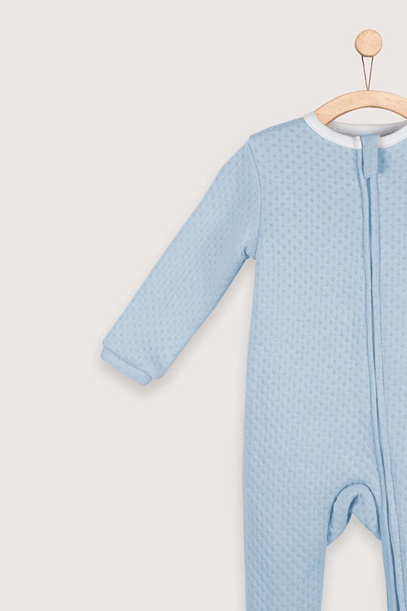Pijama Enterizo Jacquard - Celeste - Imagen 2