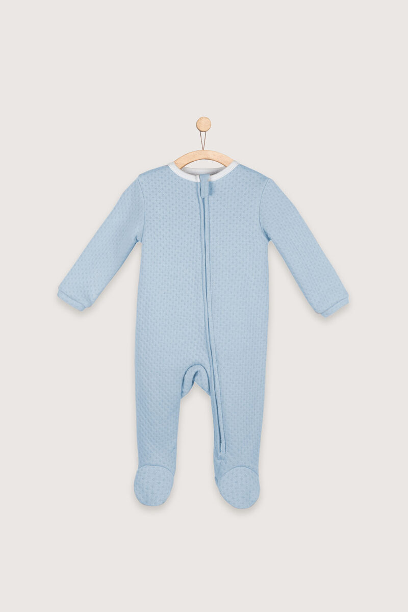 Pijama Enterizo Jacquard - Celeste