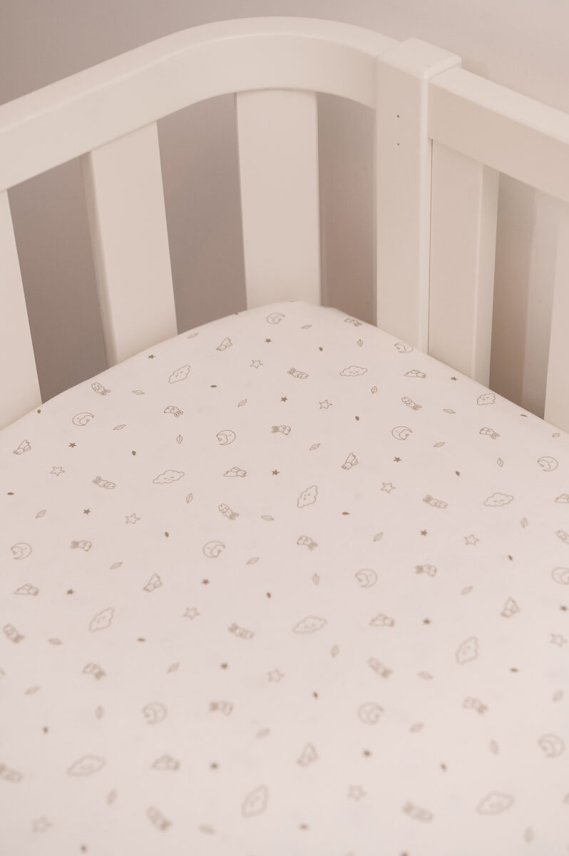Sábana Bajera Cuna Estampado 130 x 79 x 20cm - Conejo Gri