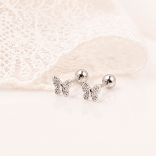 Aretes Plata Mariposa