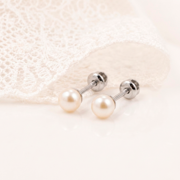 Aretes Plata Perla