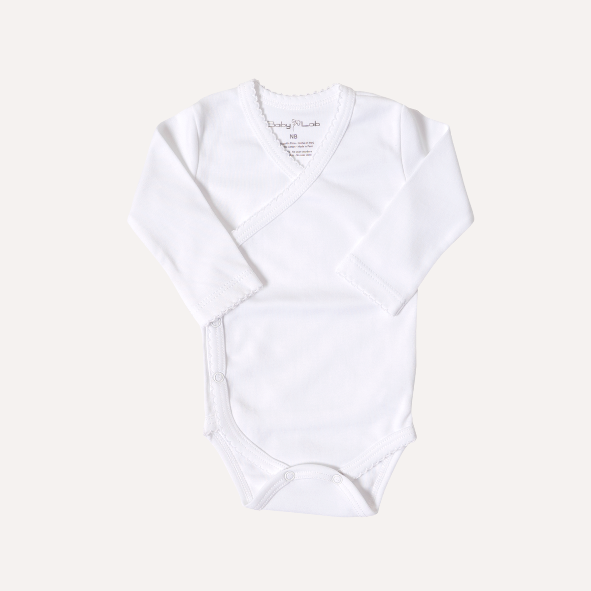 Body Cruzado Blanco Picot Color - Baby Lab