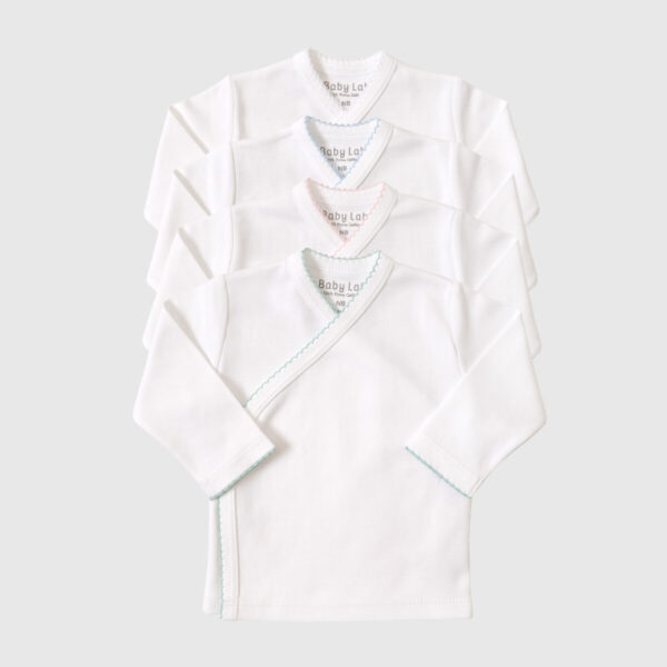 Chaqueta Blanca Cruzada con Picot Color - Baby Lab