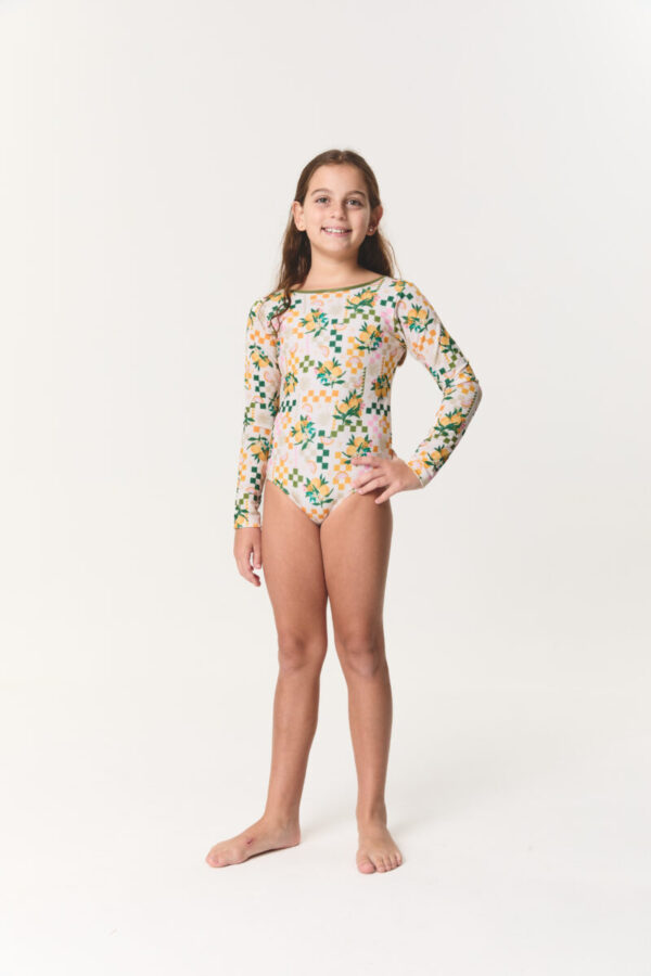 Bailarina Entera ML Espalda Abierta - Limones - Bucarena