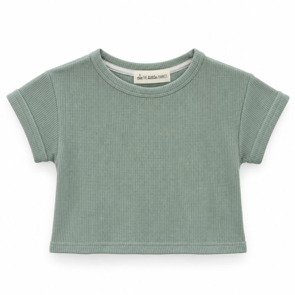 Polo Niña Crop Cemento