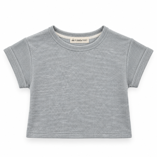 Polo Niña Crop Gris Melan