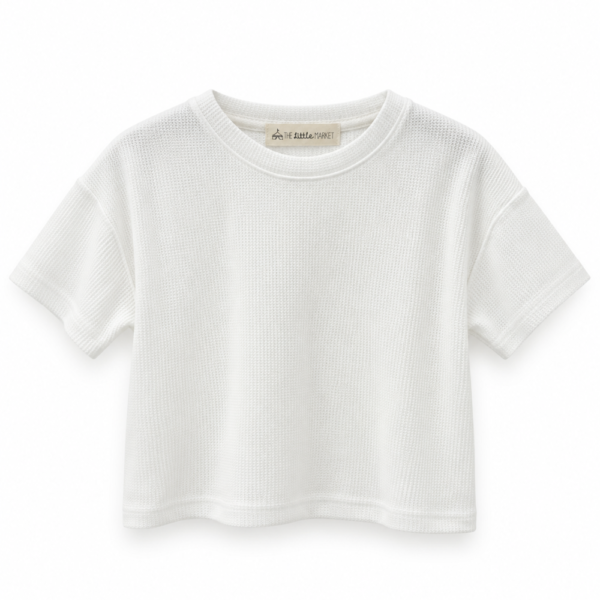 Polo Niña Crop Perla