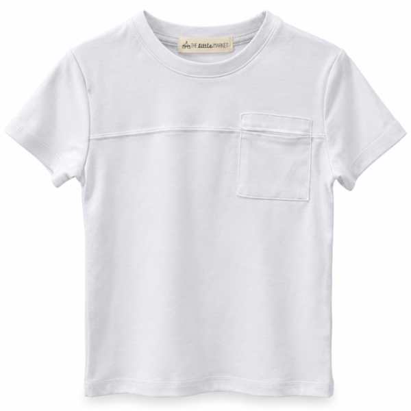 Polo Niño Con Bolsillo Blanco