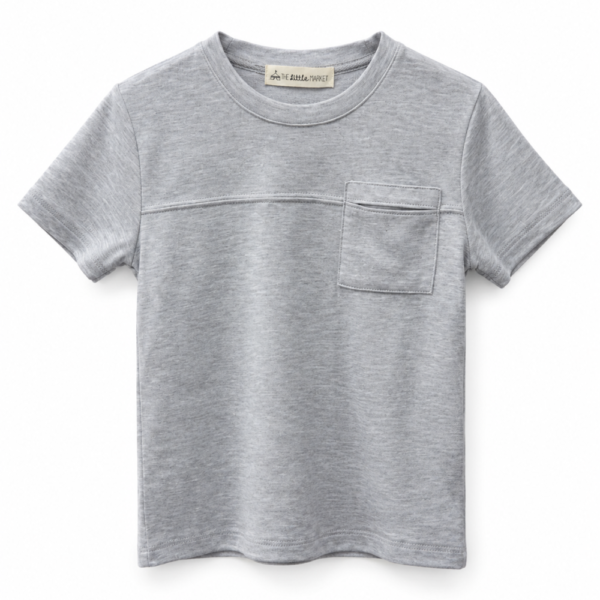 Polo Niño Con Bolsillo Gris Melan