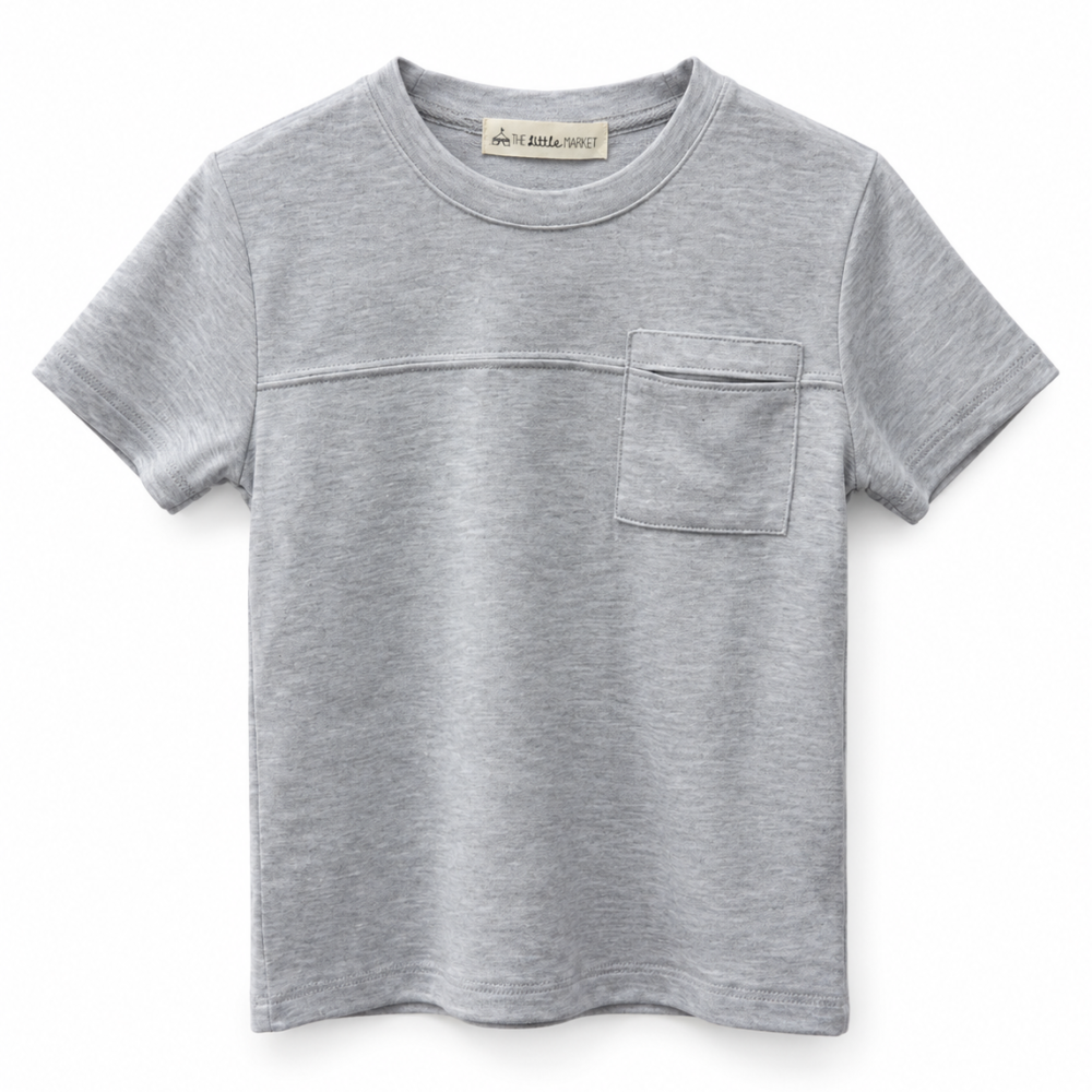 Polo Niño Con Bolsillo Gris Melan