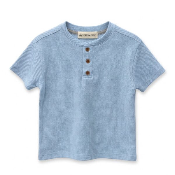 Polo Niño Con Botones Celeste