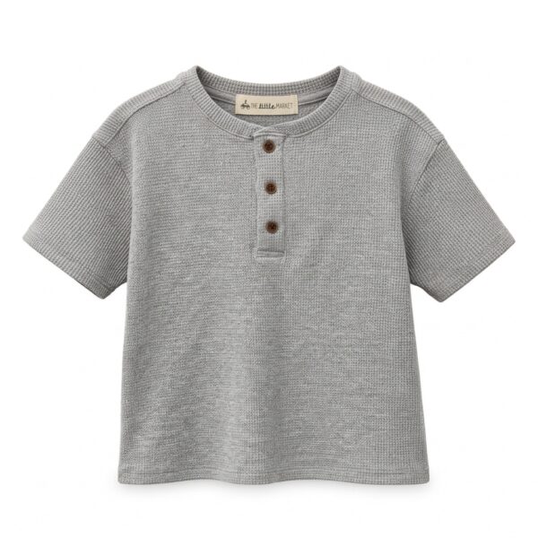 Polo Niño Con Botones Gris Melan